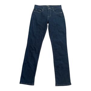 Banana Republic Girlfriend Jeans 25 Dark Wash Straight Stretch Denim Mid Rise